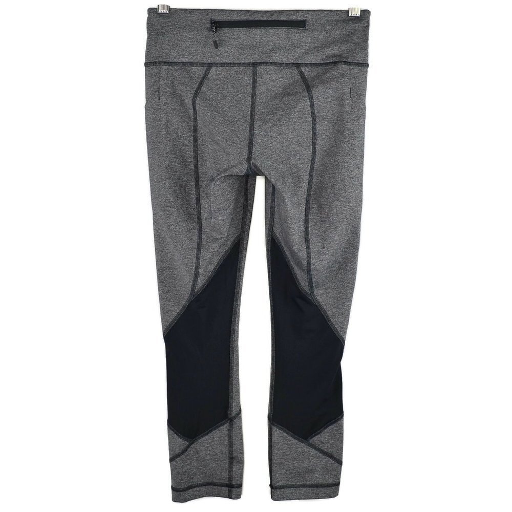 lululemon Pace Rival Crop *22" Size 4 in Black & Heathered Black